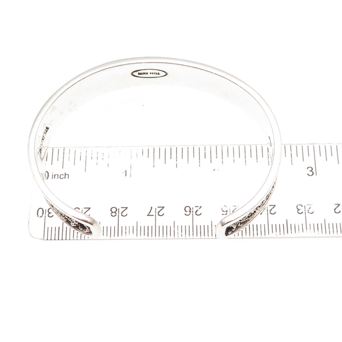 Lois Hill Sterling Silver Vintage Granulated Scroll Adjustable Bracelet 6.75"