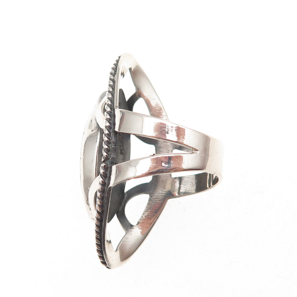 Ry E. 925 Sterling Silver Vintage Mexico Real Sodalite Modernist Ring Size 7