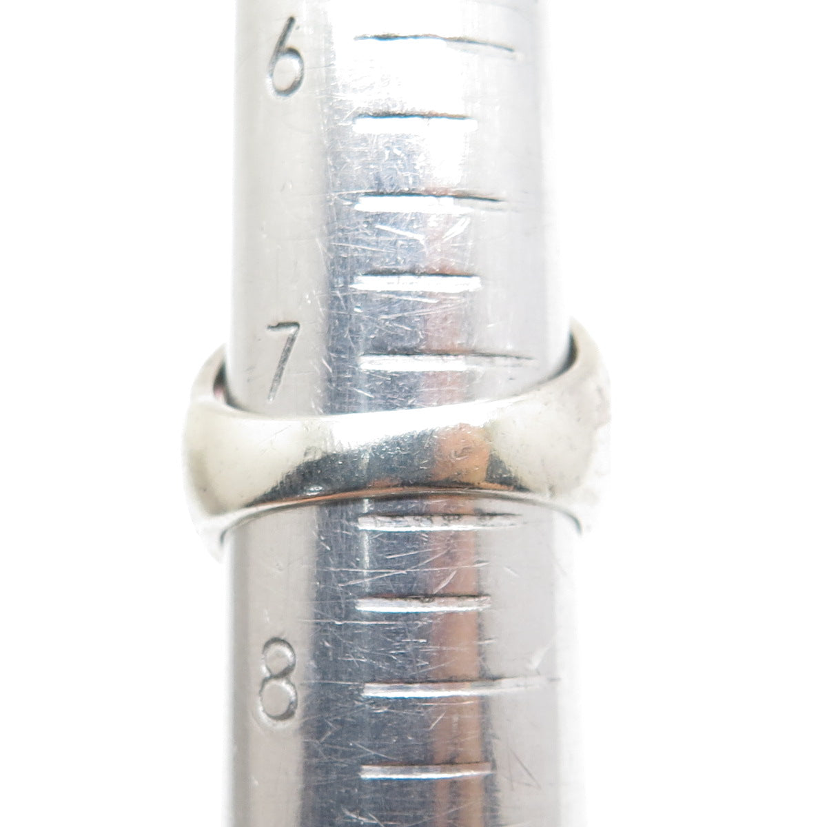 925 Sterling Silver Vintage Mexico Round-Cut Pink C Z Modernist Ring Size 7.5