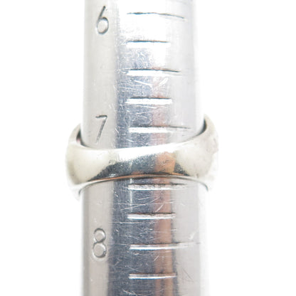 925 Sterling Silver Vintage Mexico Round-Cut Pink C Z Modernist Ring Size 7.5