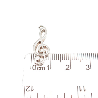 Cellini 925 Sterling Silver Vintage Treble Clef Charm Pendant