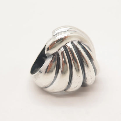 925 Sterling Silver Vintage Ribbed Domed Ring Size 6.25