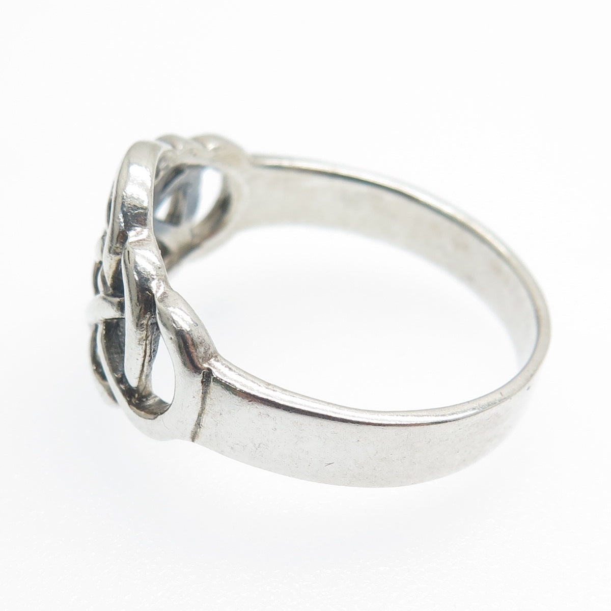 925 Sterling Silver Vintage Celtic Knot Ring Size 9.75
