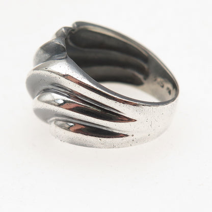 Charles Winston 925 Sterling Silver Vintage Modernist Oxidized Ring Size 6