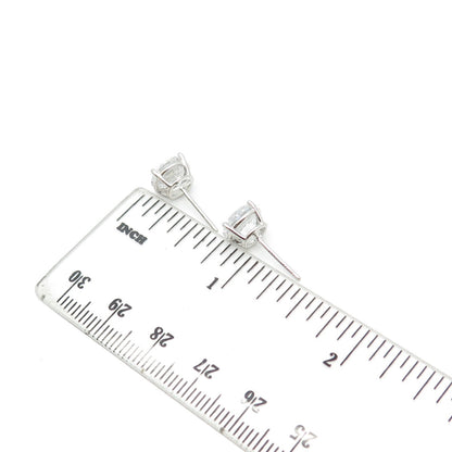 925 Sterling Silver Round-Cut C Z Stud Earrings