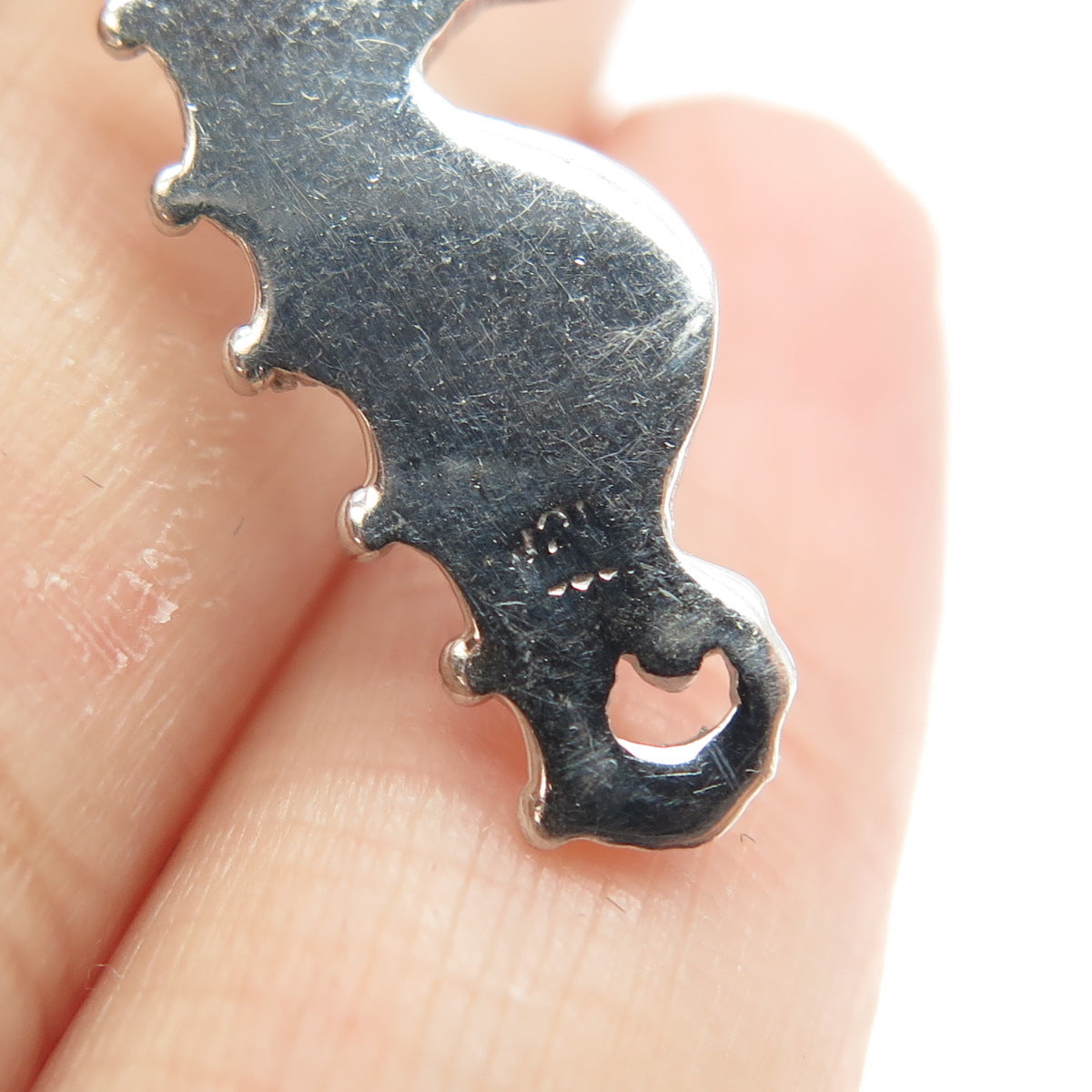 925 Sterling Silver Real Opal & C Z Seahorse Dangling Earrings