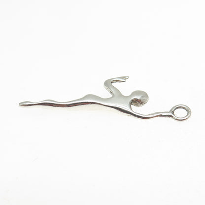 925 Sterling Silver Vintage 1983 CJG London Modernist Dancer Charm Pendant