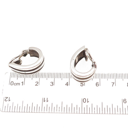 Tiffany & Co. 925 Sterling Vintage 1995 Ribbed Clip On Earrings (removed posts)