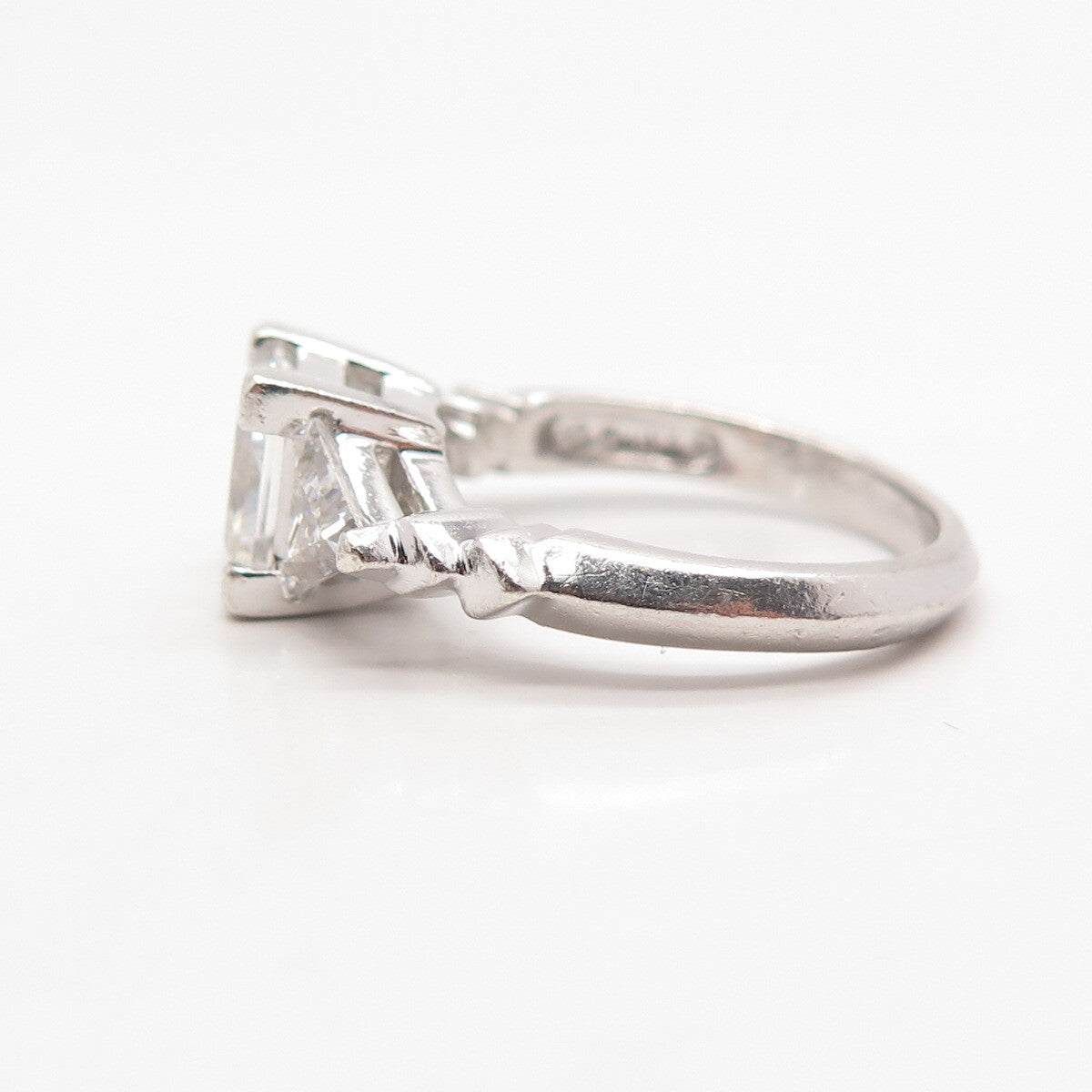925 Sterling Silver Ross Simons Princess-Cut C Z Ring Size 6.25