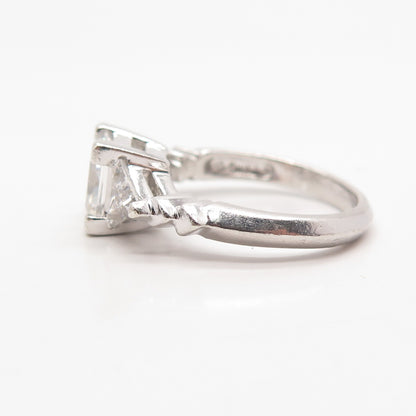 925 Sterling Silver Ross Simons Princess-Cut C Z Ring Size 6.25