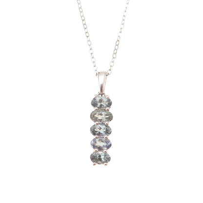 Chuck Clemency 925 Sterling Silver Real Iolite Cable Chain Necklace 20"