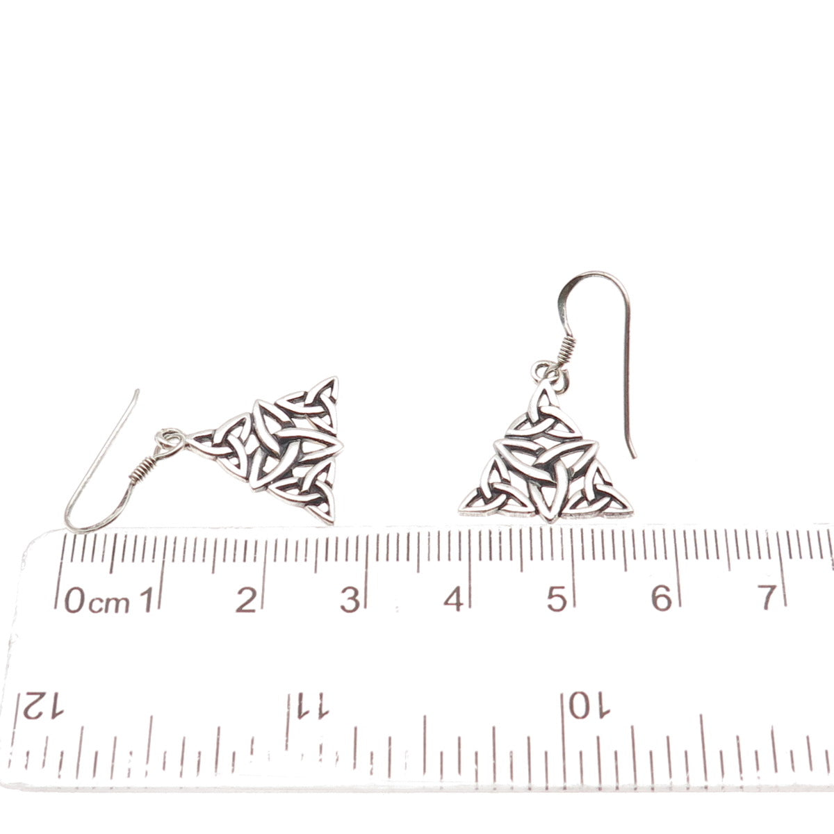 925 Sterling Silver Vintage Celtic Trinity Oxidized Dangle Earrings