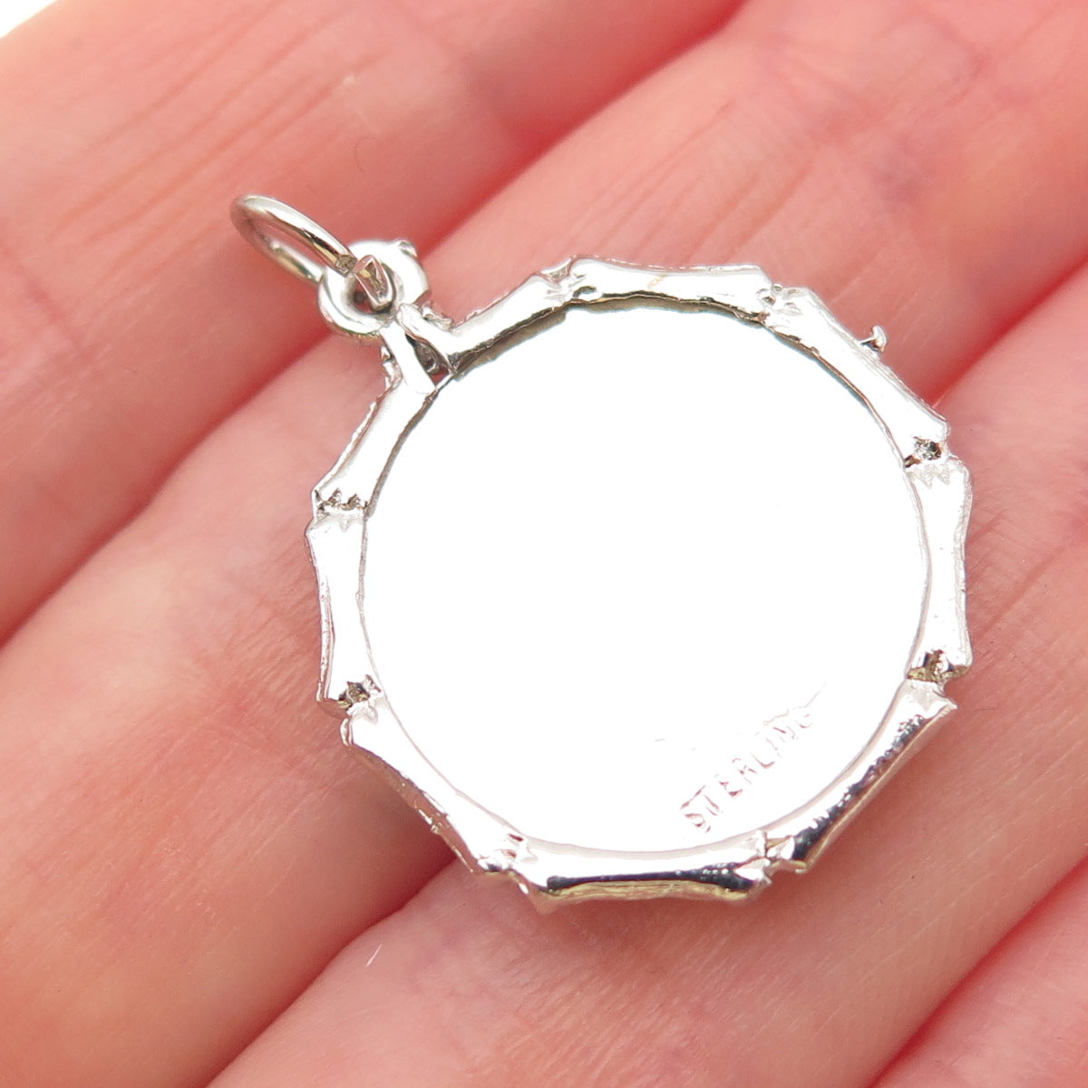 925 Sterling Silver Vintage Rhinestone Merry Christmas Tree Charm Pendant