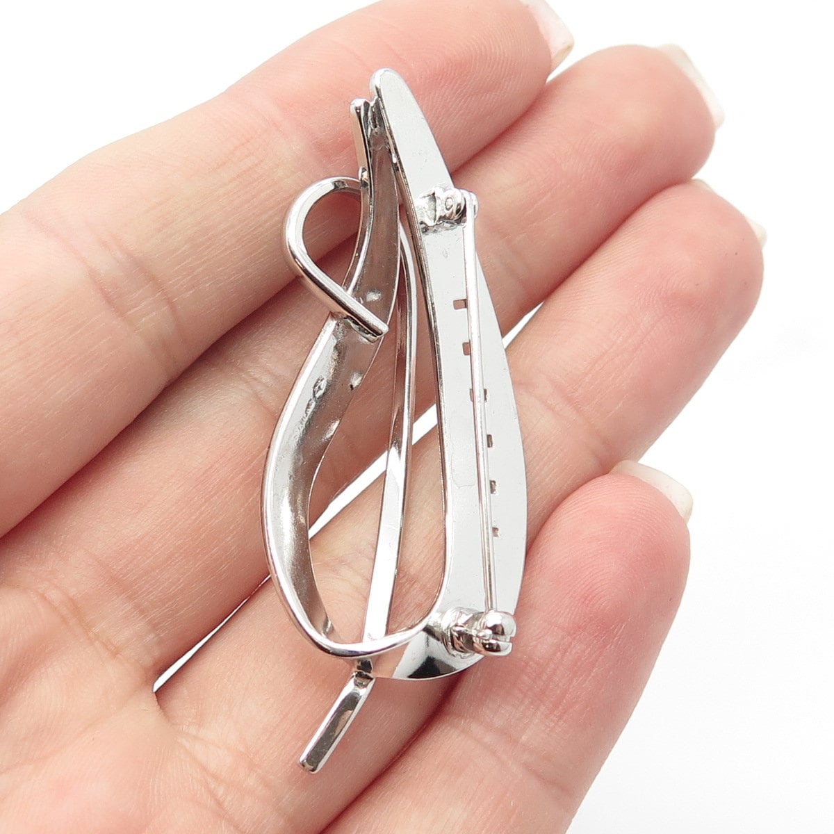 925 Sterling Silver Vintage Vargas Leaf Pin Brooch