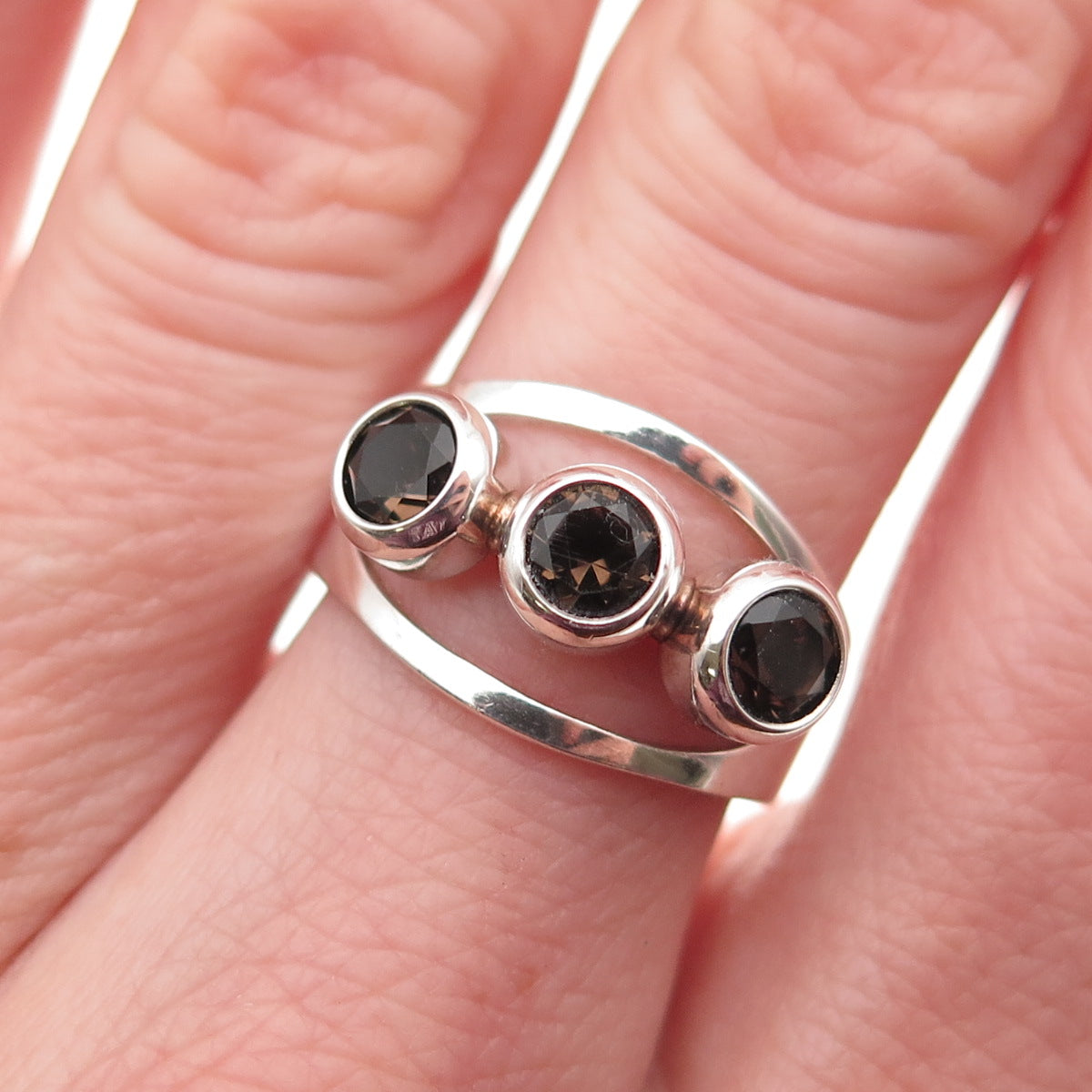Kultaseppa Salovaara Sterling Vintage Finland Real Quartz Adjustable Ring Size 7