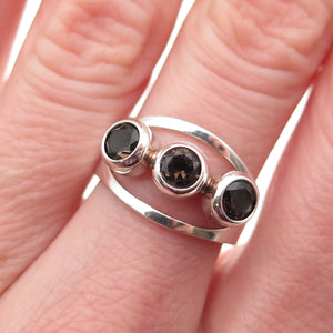 Kultaseppa Salovaara Sterling Vintage Finland Real Quartz Adjustable Ring Size 7