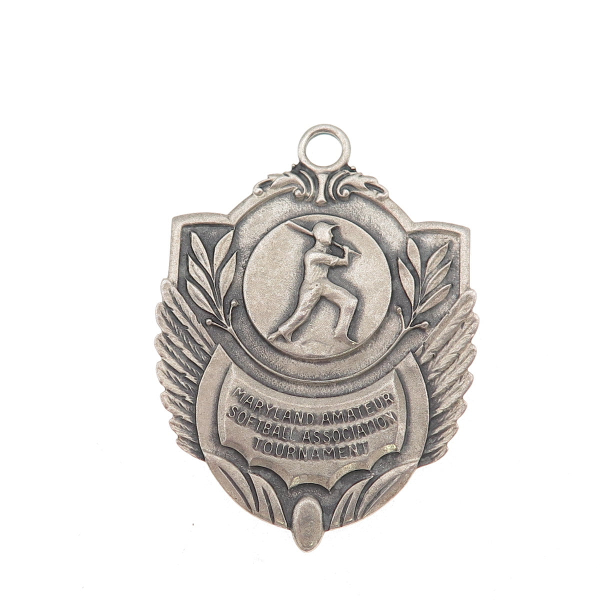 Balfour Sterling Antique 1942 Maryland Amateur Softball Assn. Tournament Pendant