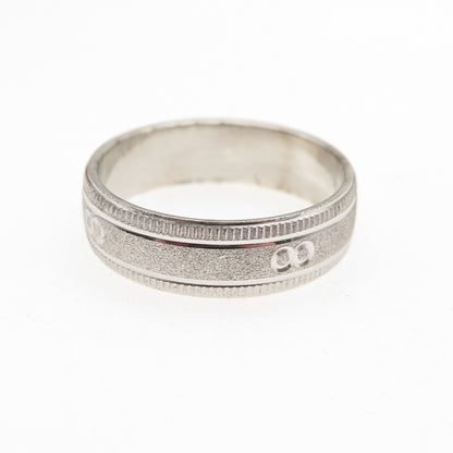 925 Sterling Silver Textured Band Ring Size 9.25