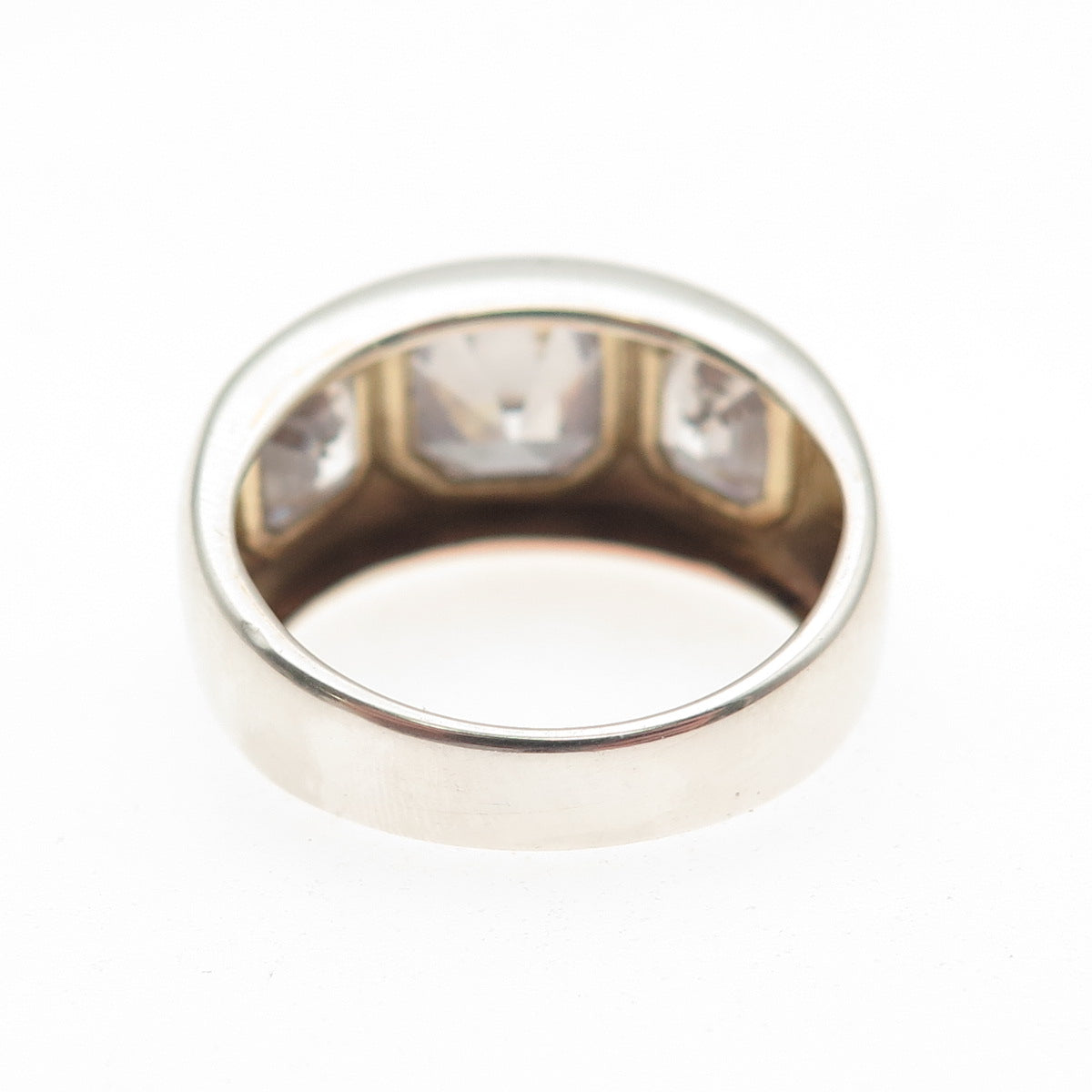 JCL Colleen Lopez 925 Sterling Silver Asscher-Cut C Z Modernist Ring Size 8.25
