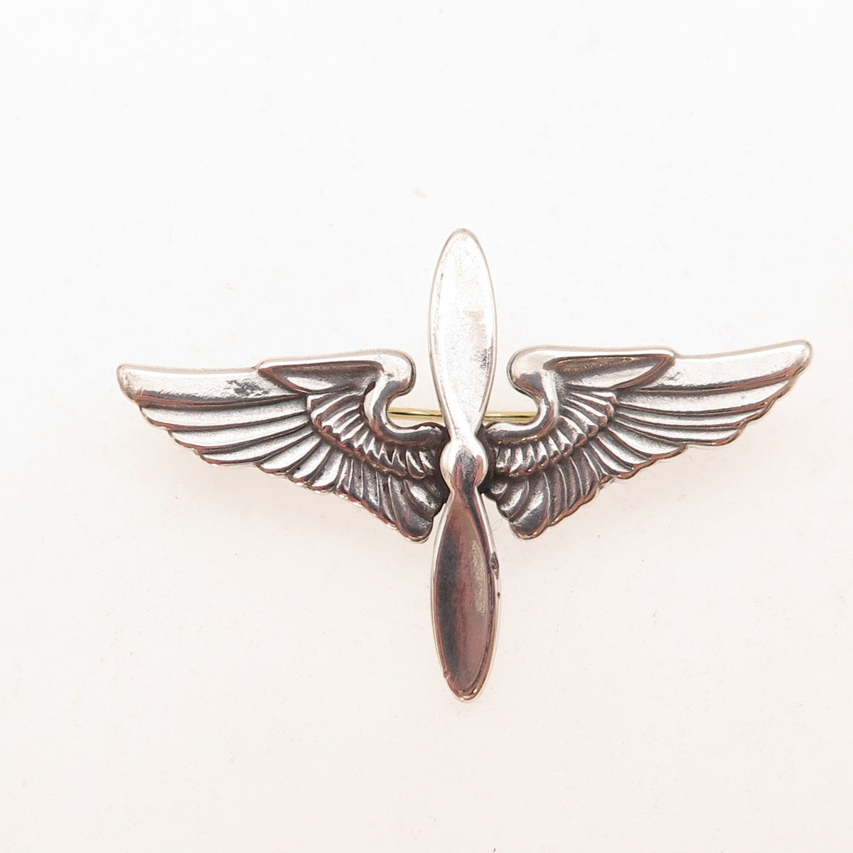 925 Sterling Silver Antique WWII US Army Air Force Pilot Wings Pin Brooch