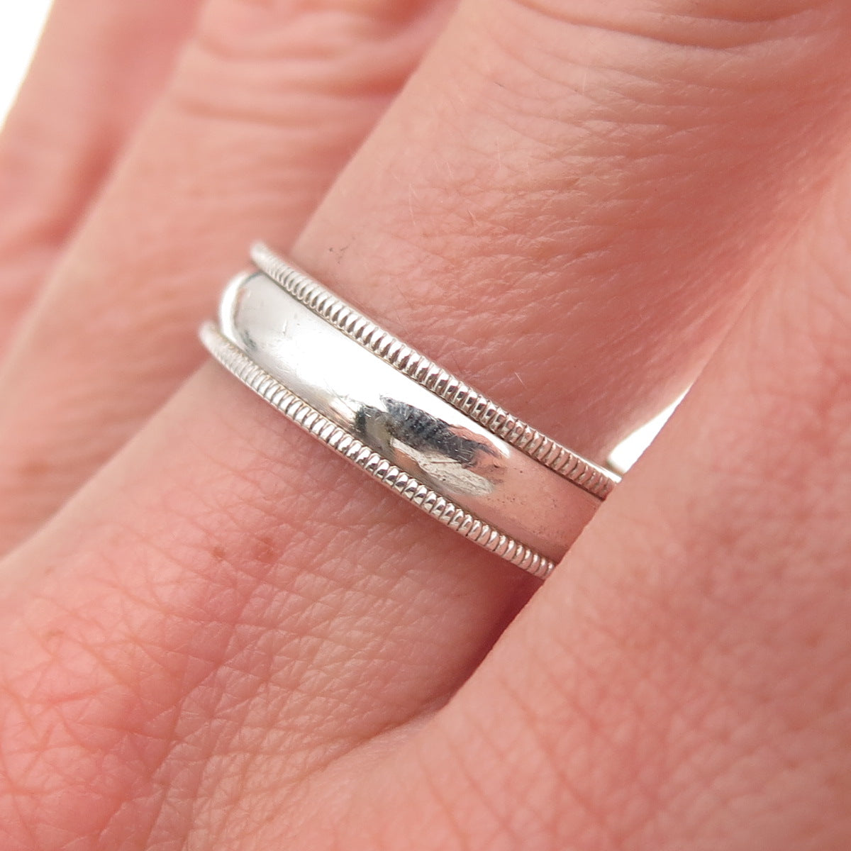 925 Sterling Silver Vintage Wedding Band Ring Size 9