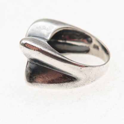 N&D Onderdonk 925 Sterling Silver Vintage Modernist X-Shape Ring Size 6.75