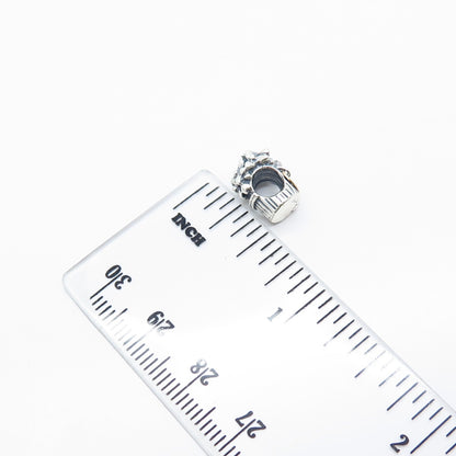 925 Sterling Silver / Gold Pandora ''Love'' Flower Pot Bead Charm