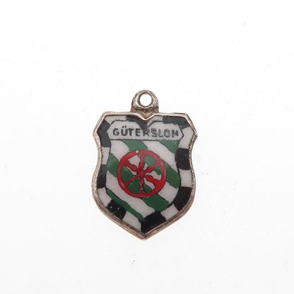 Fritz Reu & Co. 800 Silver Vintage Enamel Gutersloh Mini Charm Pendant