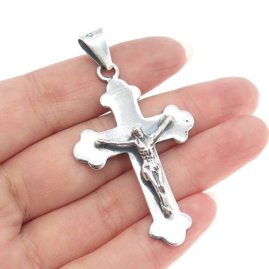 925 Sterling Silver Vintage Mexico Crucifix Cross Pendant