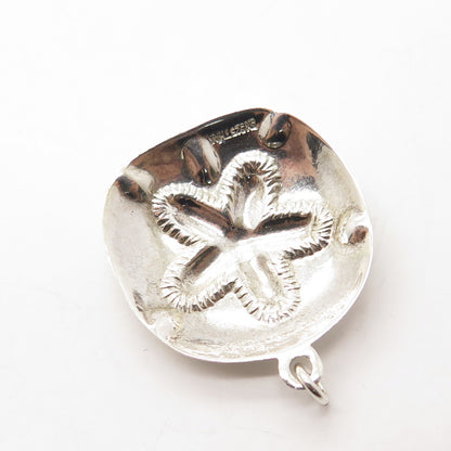 925 Sterling Silver Vintage Sand Dollar Textured Pendant