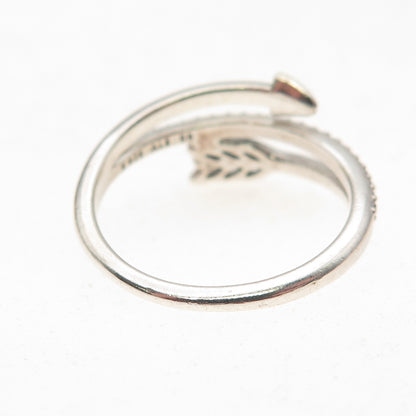 Pandora 925 Sterling Silver Round-Cut C Z Sparkling Arrow Loved Ring Size 8.5