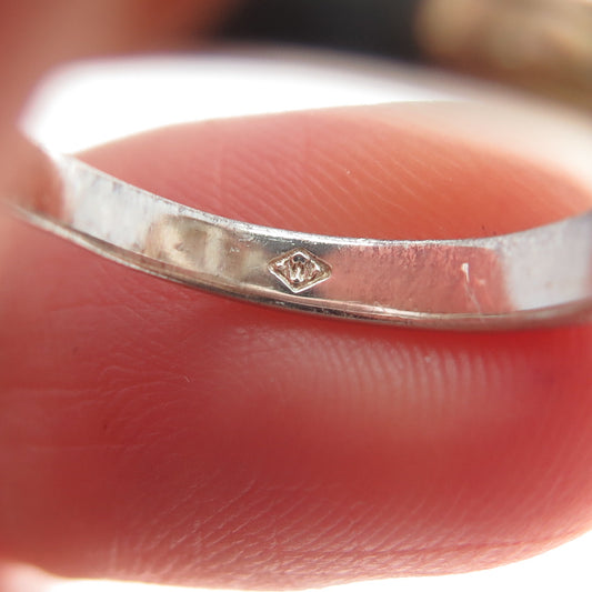 925 Sterling Silver Vintage Real Pearl Oxidized Ring Size 5.25