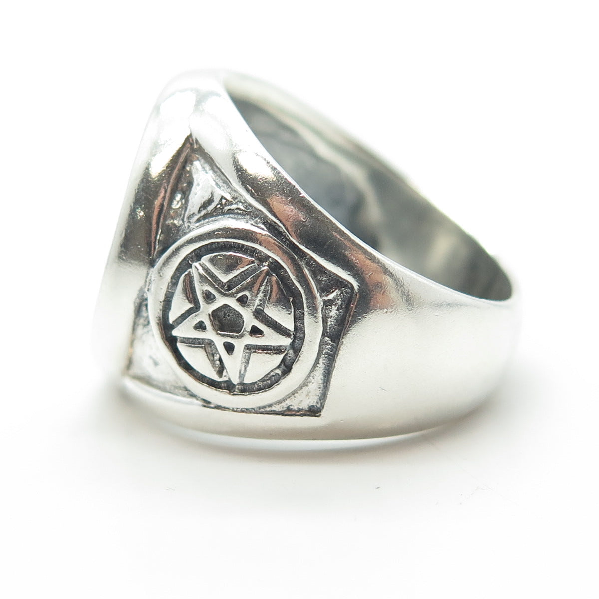 950 Silver Vintage Pentagram Star Ring Size 10.5