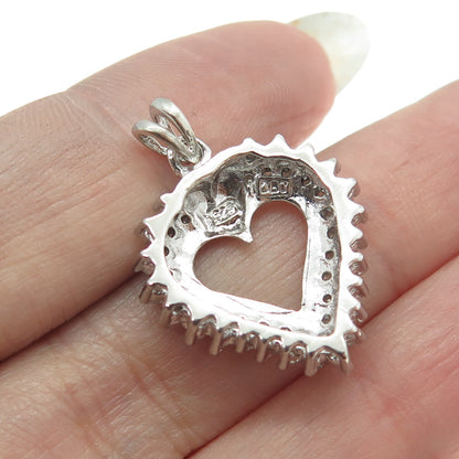DBJ DEE BERKLEY JEWELRY 925 Sterling Silver Real Diamond Heart Pendant