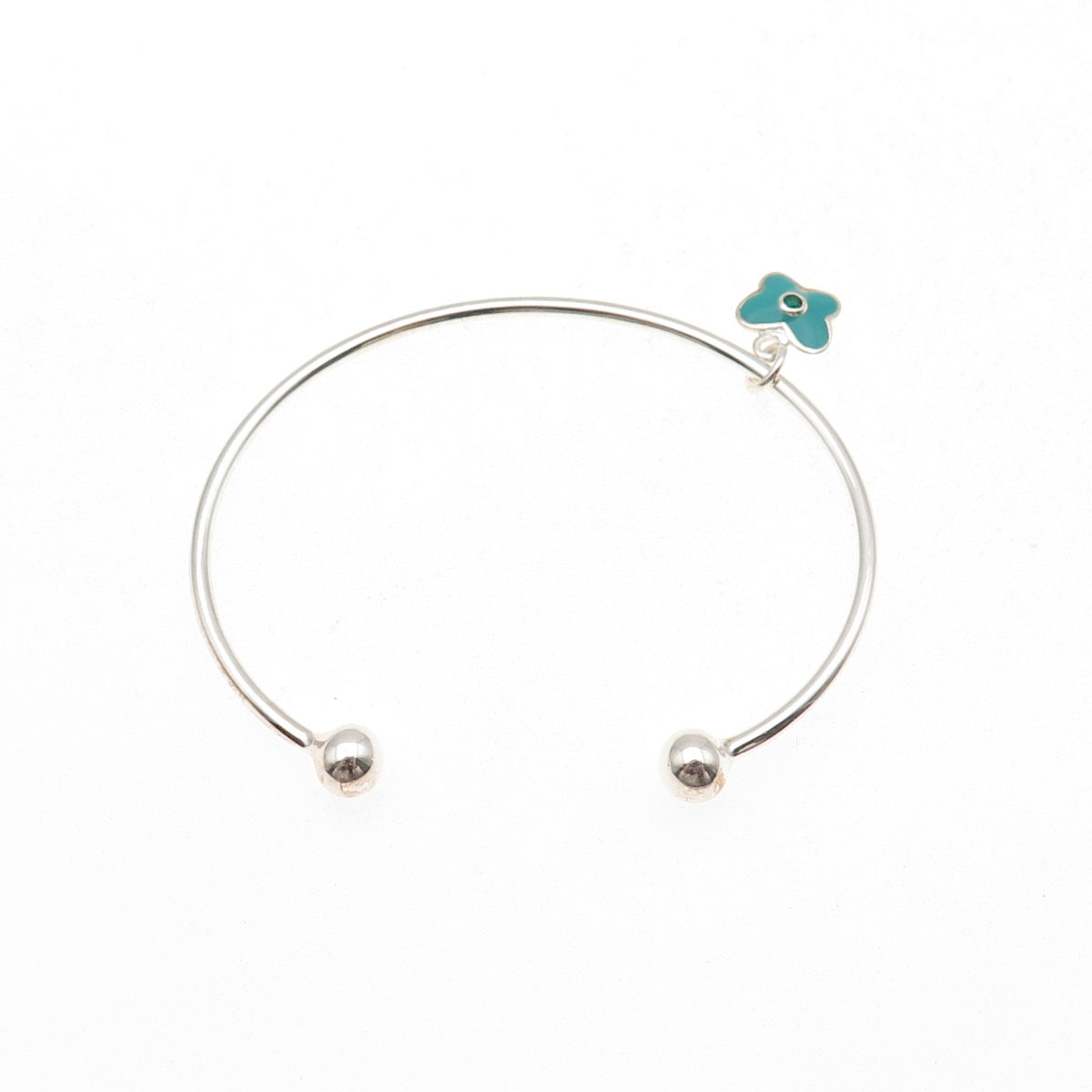 925 Sterling Vintage Enamel Chrome Diopside Butterfly Adjustable Bracelet 5.75"