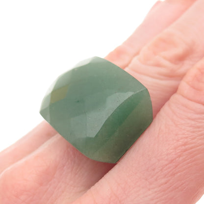 CHATEAU D'ARGENT Sterling Silver Vintage Real Aventurine Statement Ring Size 9