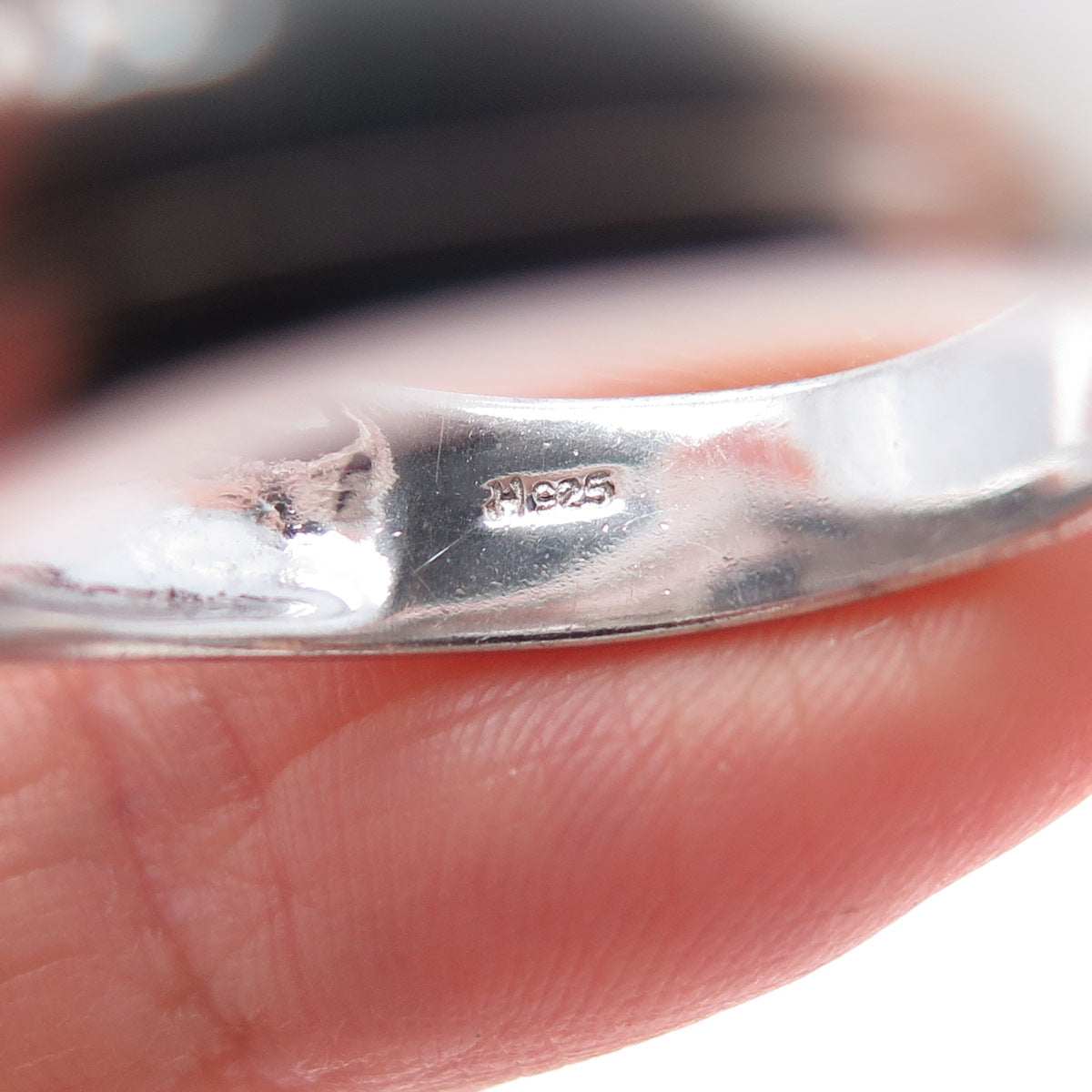 JH YOUNG 925 Sterling Silver Lab-Created Sapphire Real White Topaz Ring Size 11