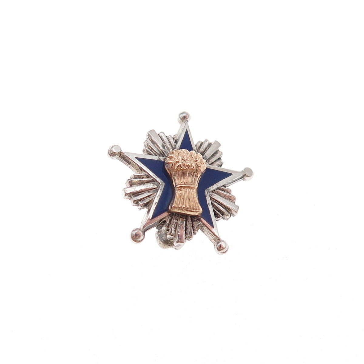 Leavens Sterling Silver 2-Tone Antique Enamel Patrons of Husbandry Pin Brooch