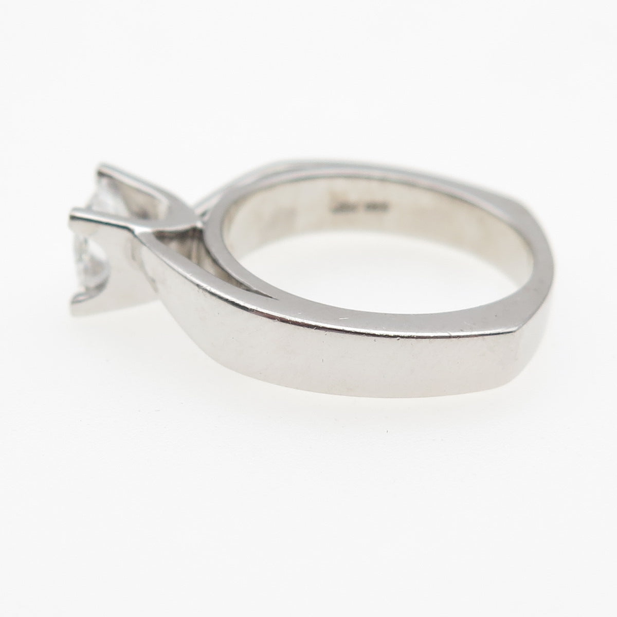 925 Sterling Silver Princess-Cut C Z Engagement Ring Size 6.25