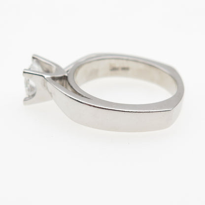 925 Sterling Silver Princess-Cut C Z Engagement Ring Size 6.25