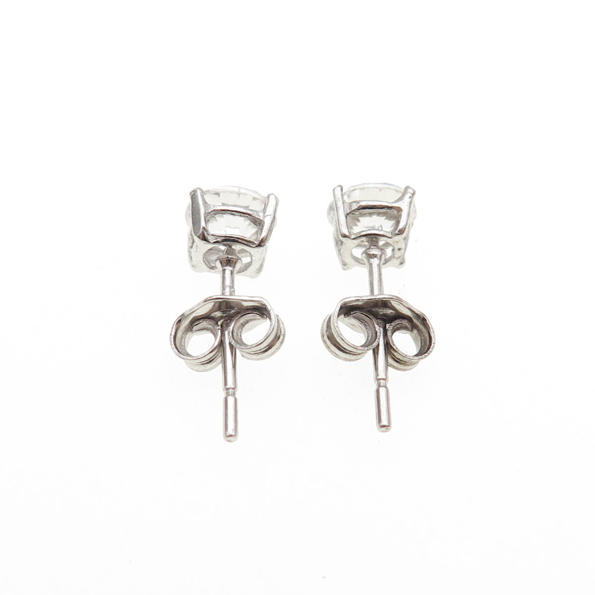 925 Sterling Silver Round-Cut C Z Stud Earrings