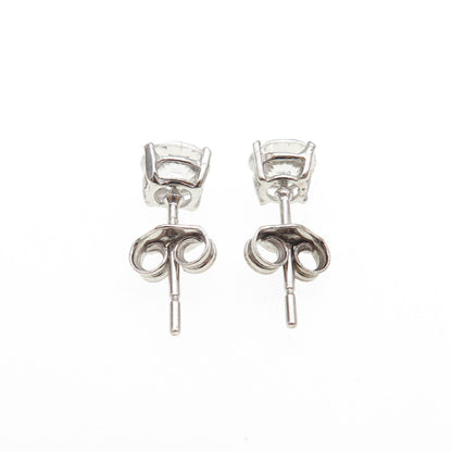 925 Sterling Silver Round-Cut C Z Stud Earrings