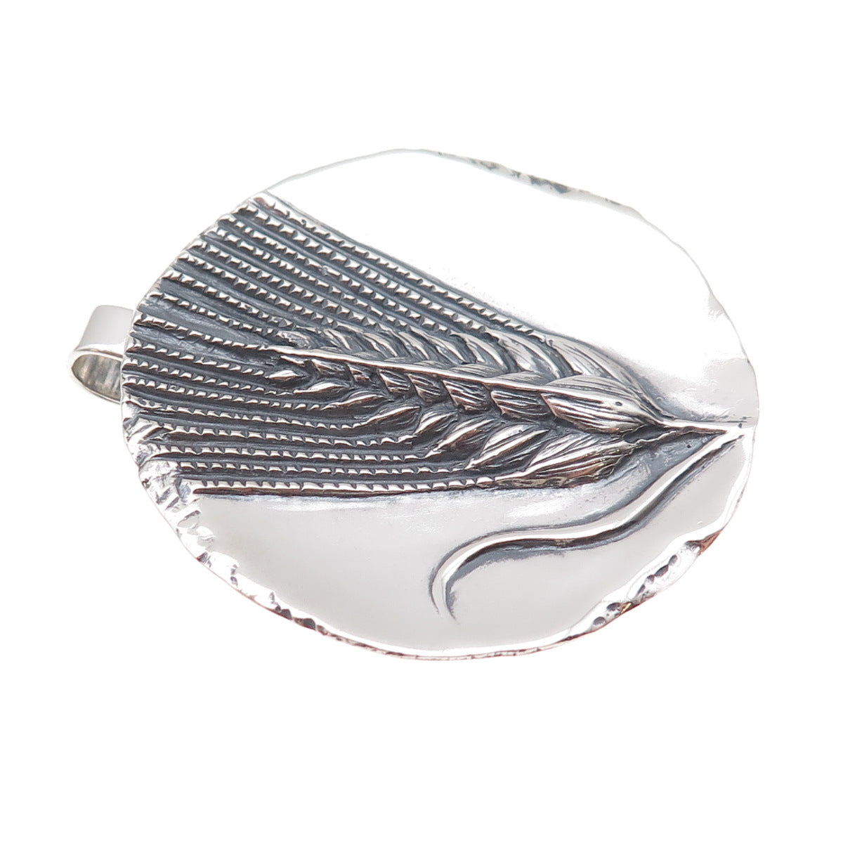 James Avery 925 Sterling Silver Vintage Wheat Sheaf Harvest Medallion Pendant