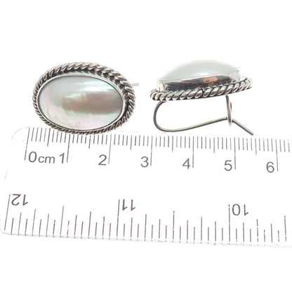 GILO & GRACE NAKAI NAVAJO Old Pawn Sterling Silver Vintage MOP Tribal Earrings