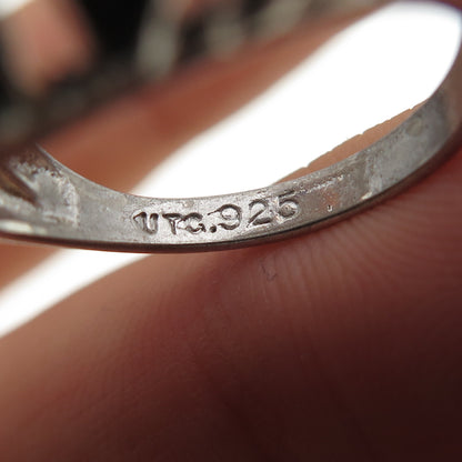 925 Sterling Silver Vintage Modernist Oxidized Dome Ring Size 5.75
