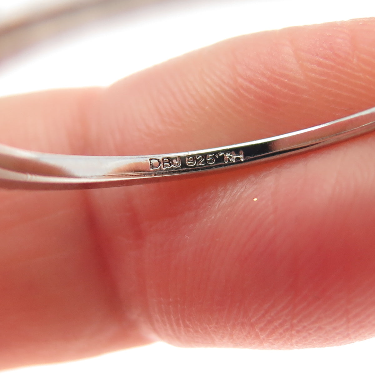 DBJ DEE BERKLE 925 Sterling Silver Real Round-Cut Diamond Stackable Ring Size 10