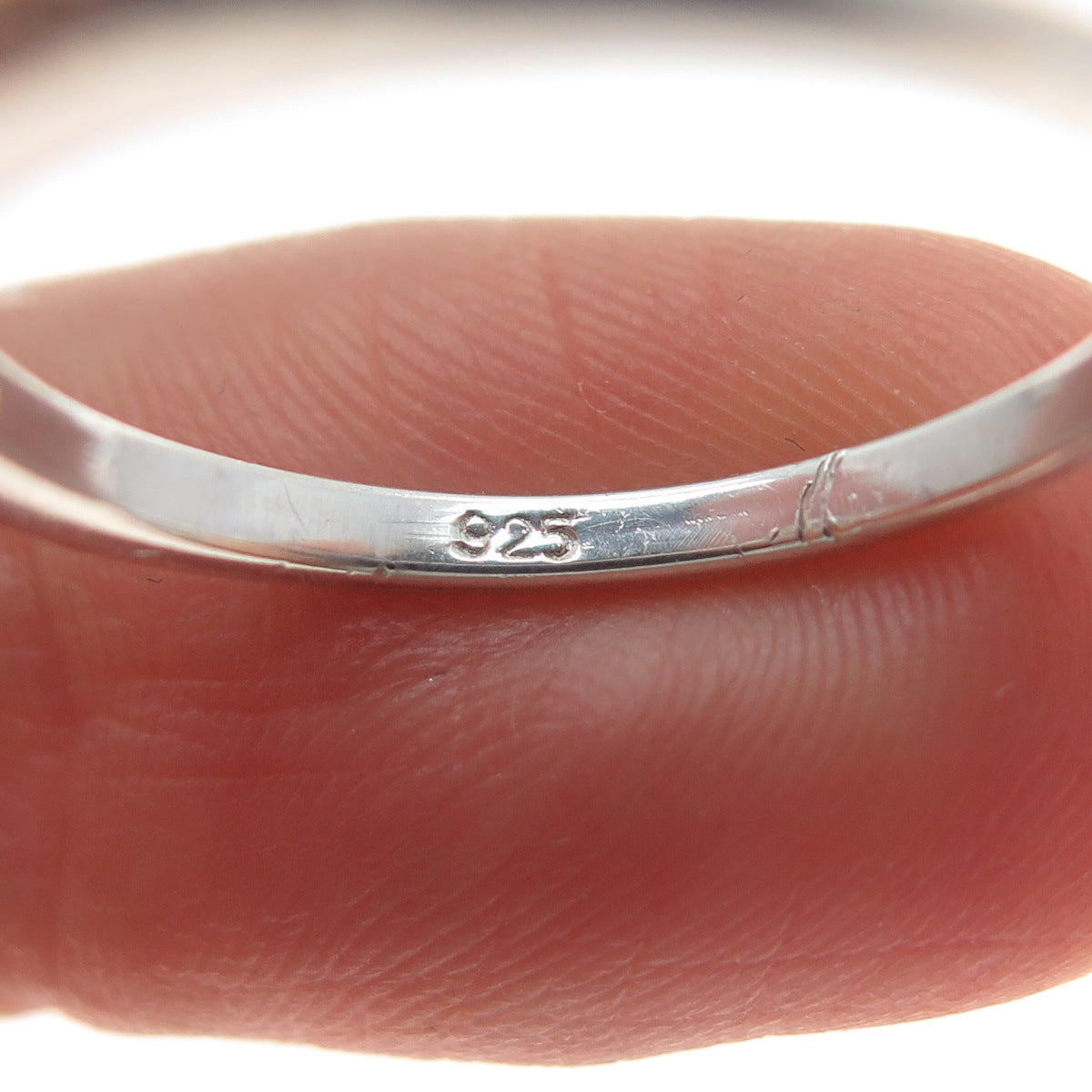 925 Sterling Silver Real Round-Cut Black & White Diamond Flower Ring Size 7