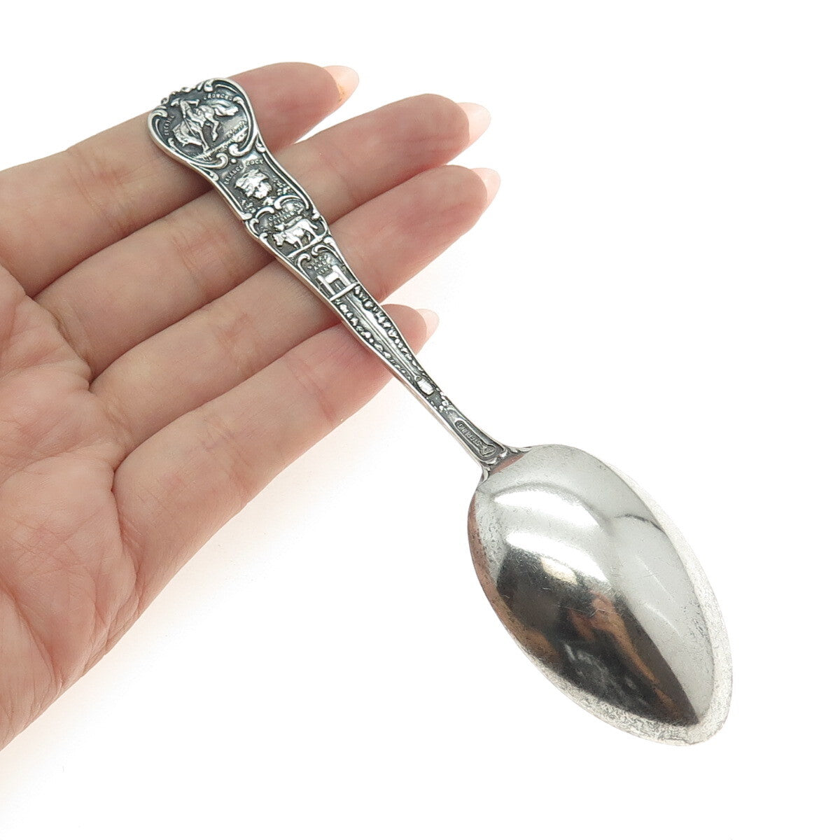 MECHANICS 925 Sterling Silver Antique Art Deco Colorado Springs Coffee Spoon