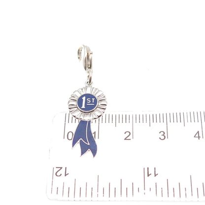 Griffith & Sons 925 Sterling Vintage Enamel 1st Place Lobster Lock Mini Pendant