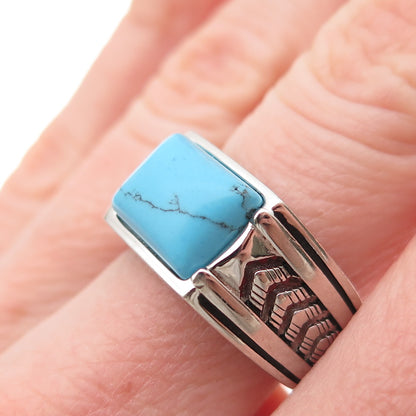 CHIMODA 925 Sterling Silver Real Turquoise Arrow Ring Size 7